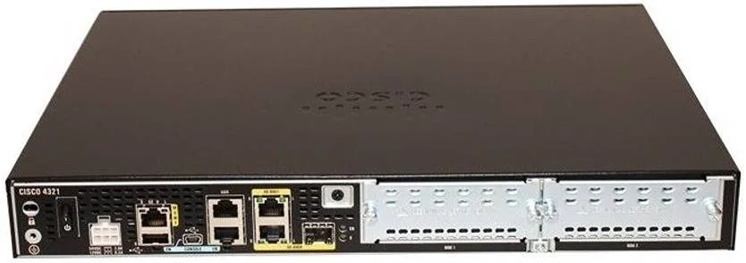روتر سیسکو ISR 4321 1RU، عملکرد 50 مگابیت بر ثانیه، 2 پورت WAN/LAN، پورت های SFP، 2 اسلات NIM، حافظه فلش 4 گیگابایتی، 1 پورت مدیریت GE، IP Base، مشکی | ISR4321/K9