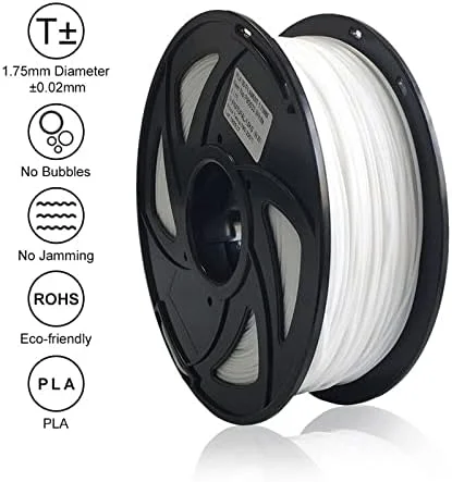 فیلامنت PLA پرینتر سه بعدی 250 گرمی 1.75 میلی متری، مواد پلاستیکی، لوازم جانبی قلم اکسترودر (رنگ: سفید)