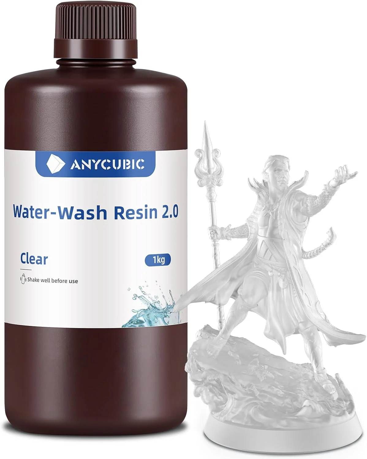 رزین قابل شستشو با آب ANYCUBIC، رزین پرینتر سه بعدی با ویسکوزیته کم و چاپ سریع، رزین یو وی کیورینگ 405 نانومتری با دقت بالا، رزین فوتوپلیمری برای پرینت سه بعدی LCD DLP