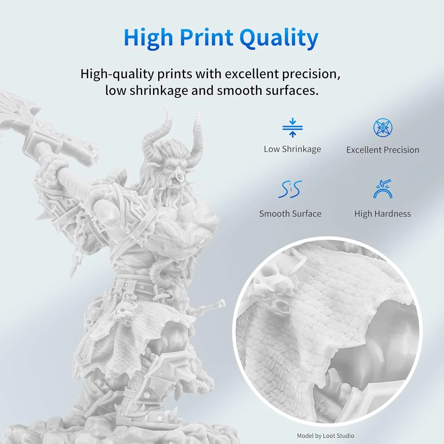 رزین پرینتر سه بعدی ANYCUBIC، رزین پخت UV با طول موج 405 نانومتر SLA با دقت بالا، پخت سریع و سیالیت عالی برای پرینت سه بعدی LCD (سفید+سفید، 2 کیلوگرم)