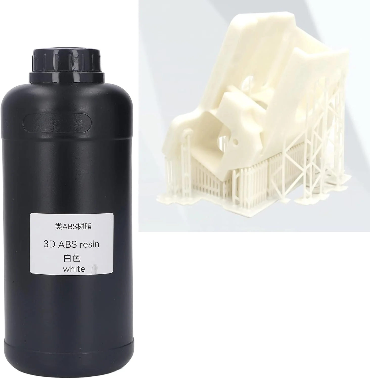 رزین چاپ، رزین پرینتر با پخت سریع و انقباض کم 365-405 نانومتر 1000 میلی لیتر برای کار (سفید)