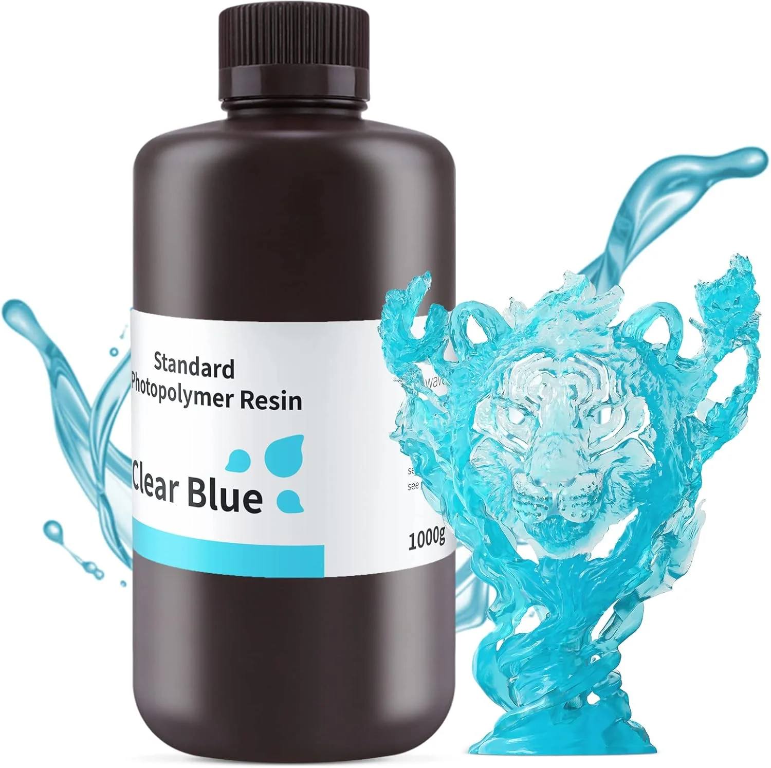 رزین پرینتر سه بعدی Deeplee ELEGOO، رزین استاندارد UV خشک شونده سریع 405 نانومتری LCD، رزین فوتوپلیمر با دقت بالا، غیر سمی، کم بو برای پرینت سه بعدی DLP/LCD، آبی روشن 1000 گرم