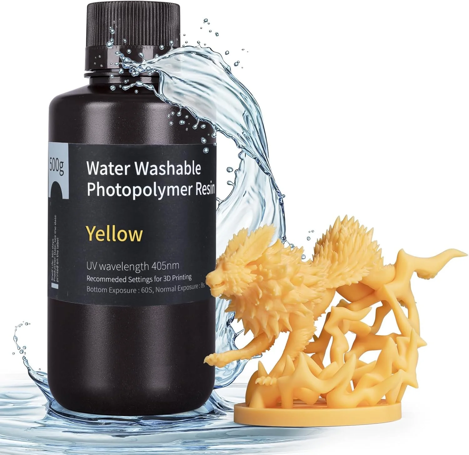 رزین سریع چاپگر سه بعدی قابل شستشو با آب ELEGOO، 500 گرم، US-EL-3D-078