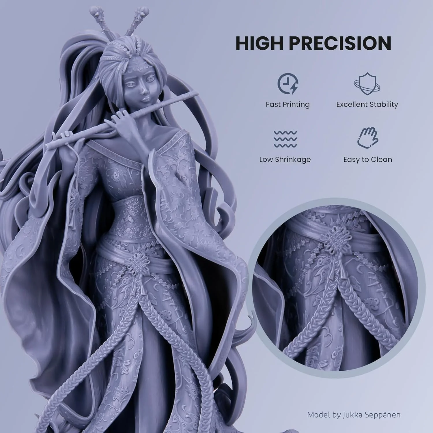 رزین سریع چاپگر سه بعدی قابل شستشو با آب ELEGOO، 500 گرم، US-EL-3D-078