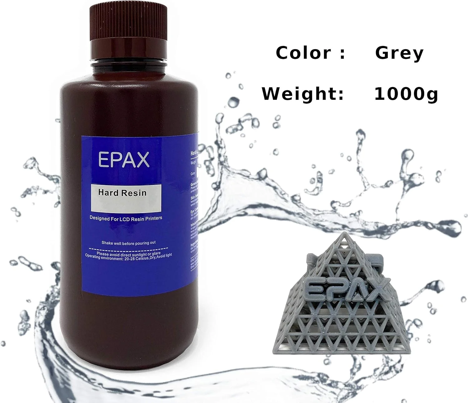 رزین سخت پرینتر سه بعدی EPAX برای پرینترهای سه بعدی LCD، ۱ کیلوگرم، خاکستری