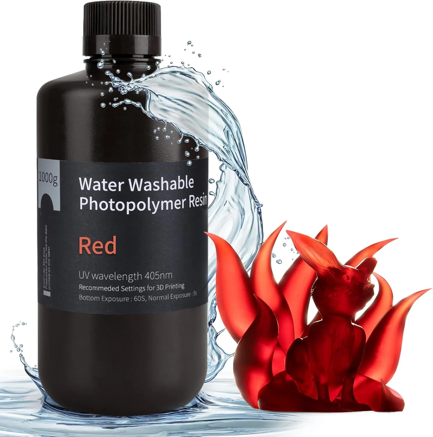 رزین سریع چاپگر سه بعدی قابل شستشو با آب ELEGOO، ۱۰۰۰ گرم