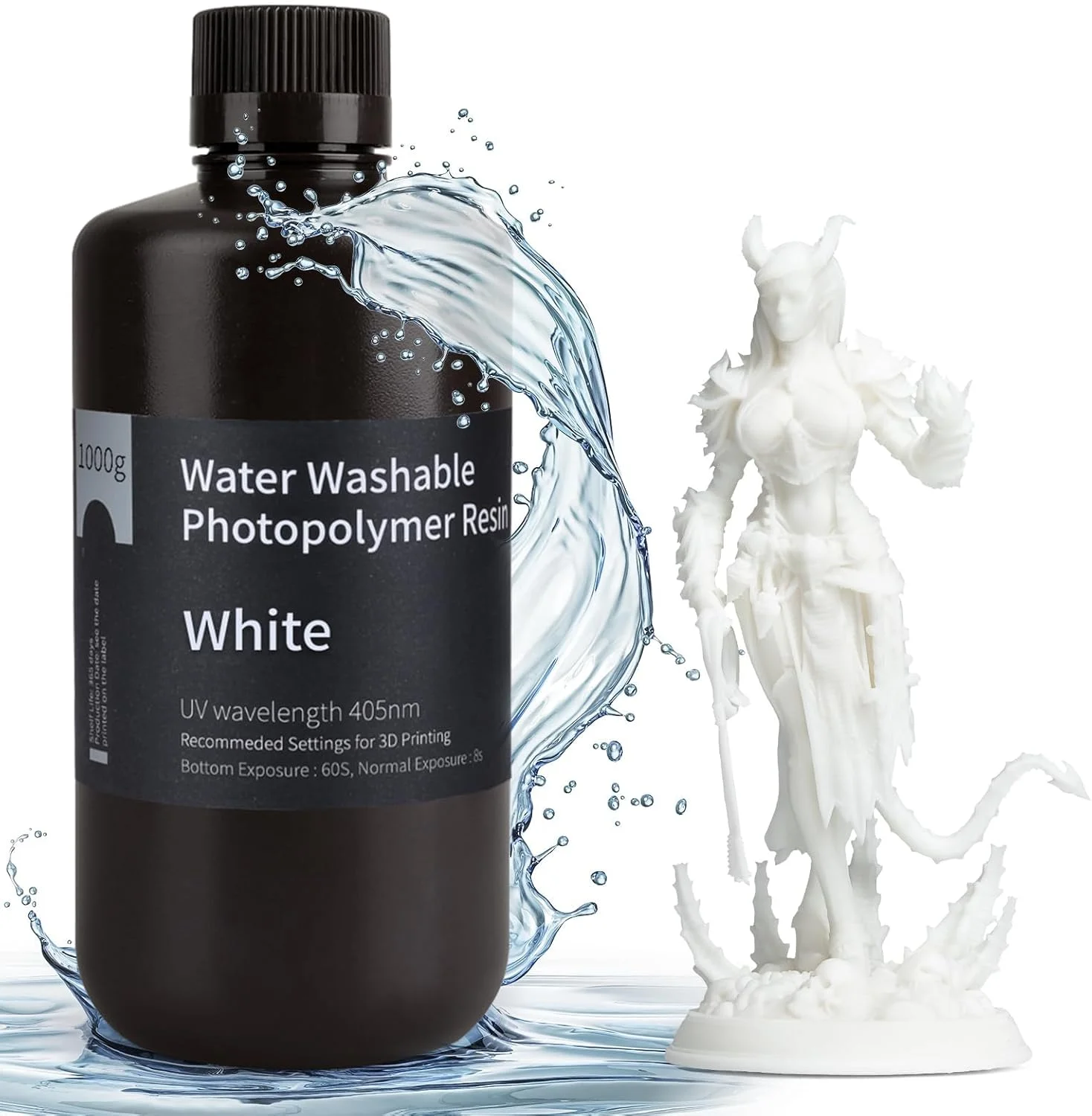 رزین سریع چاپگر سه بعدی قابل شستشو با آب ELEGOO، ۱۰۰۰ گرم، US-EL-3D-067