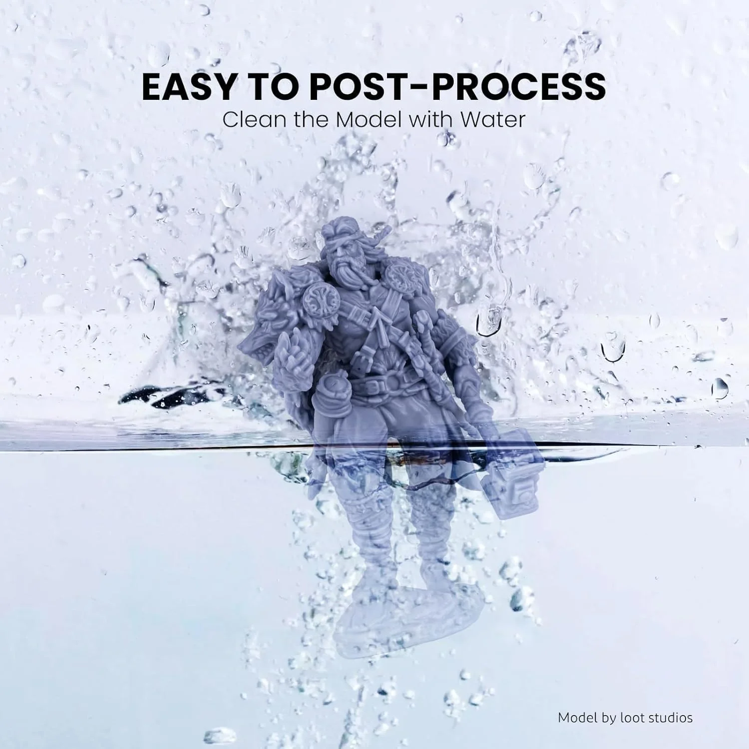 رزین پرینتر سه بعدی قابل شستشو با آب ELEGOO، رزین UV کیورینگ LCD، رزین فوتوپلیمر استاندارد 405 نانومتری برای پرینت سه بعدی LCD/MSLA/DLP، 2000 گرم، مشکی