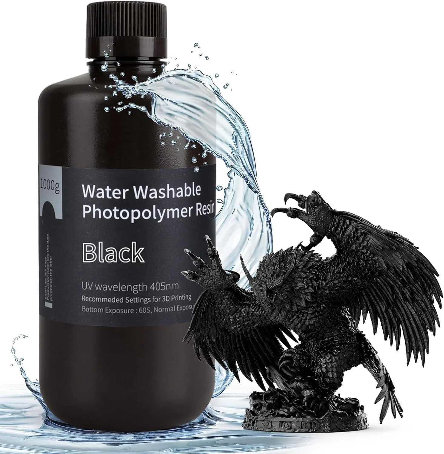 رزین سریع چاپگر سه بعدی قابل شستشو با آب ELEGOO، ۱۰۰۰ گرم، مدل US-EL-3D-065