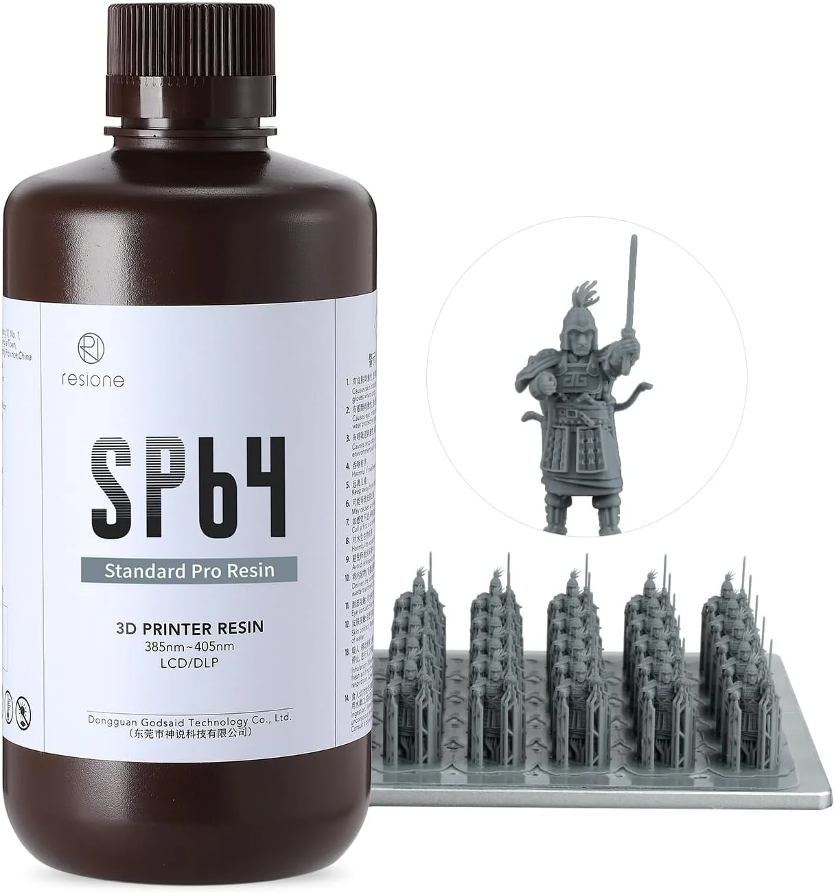 رزین استاندارد حرفه ای RI RESIONE SP64 با پرداخت مات و جزئیات دقیق، رزین چاپ سه بعدی با جذب آب کم، ساپورت های باریک و پردازش مجدد سریع، کاربری آسان و پایدار - آبی خاکستری 1000 گرم