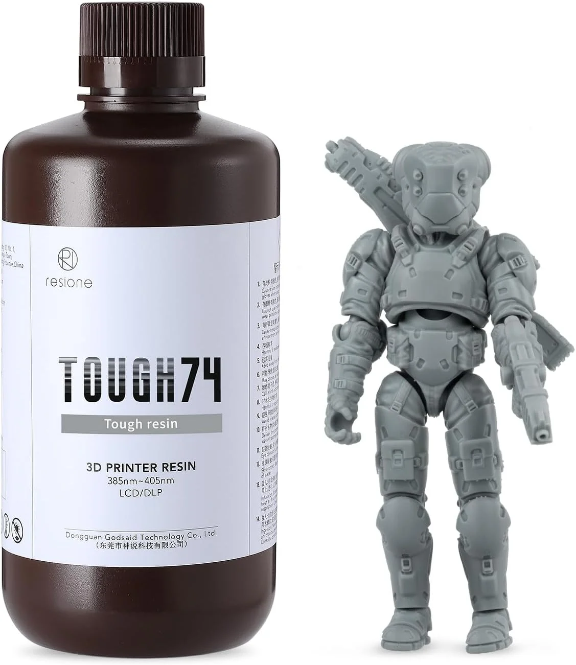 رزین پرینت سه بعدی مقاوم RI RESIONE Tough74 (خاکستری 1000 گرم)