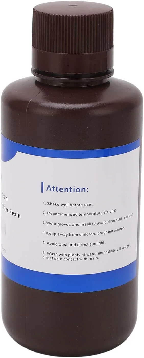 رزین پرینتر سه بعدی، فوتوپلیمر سریع شستشوی UV 405 نانومتر با آب، سخت شدن با سختی و چقرمگی بالا 500 گرم برای پرینترهای LCD/DLP (مشکی) رزین پرینتر سه بعدی، فوتوپلیمر سریع شستشوی UV 405 نانومتر با آب، سخت شدن با سختی و چقرمگی بالا 500 گرم برای پرینترهای LCD/DLP (مشکی)