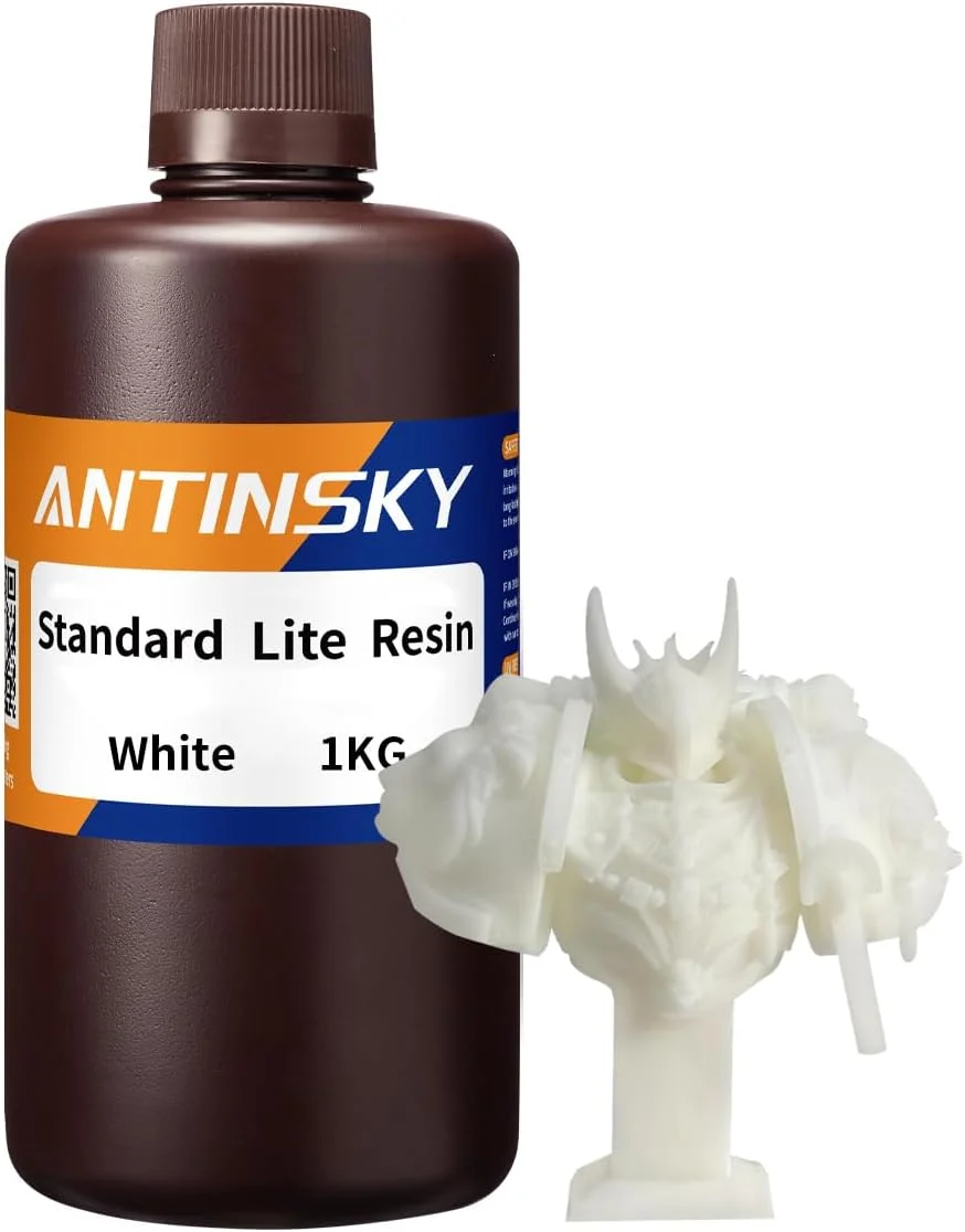 رزین استاندارد لایت ANTINSKY، رزین کیورینگ UV با طول موج 405 نانومتر، فوتوپلیمر برای LCD/DLP، فعالیت بالا، دقت بالا، انقباض کم، کیورینگ سریع، پایداری عالی، بوی کم، سفید، 1 کیلوگرم