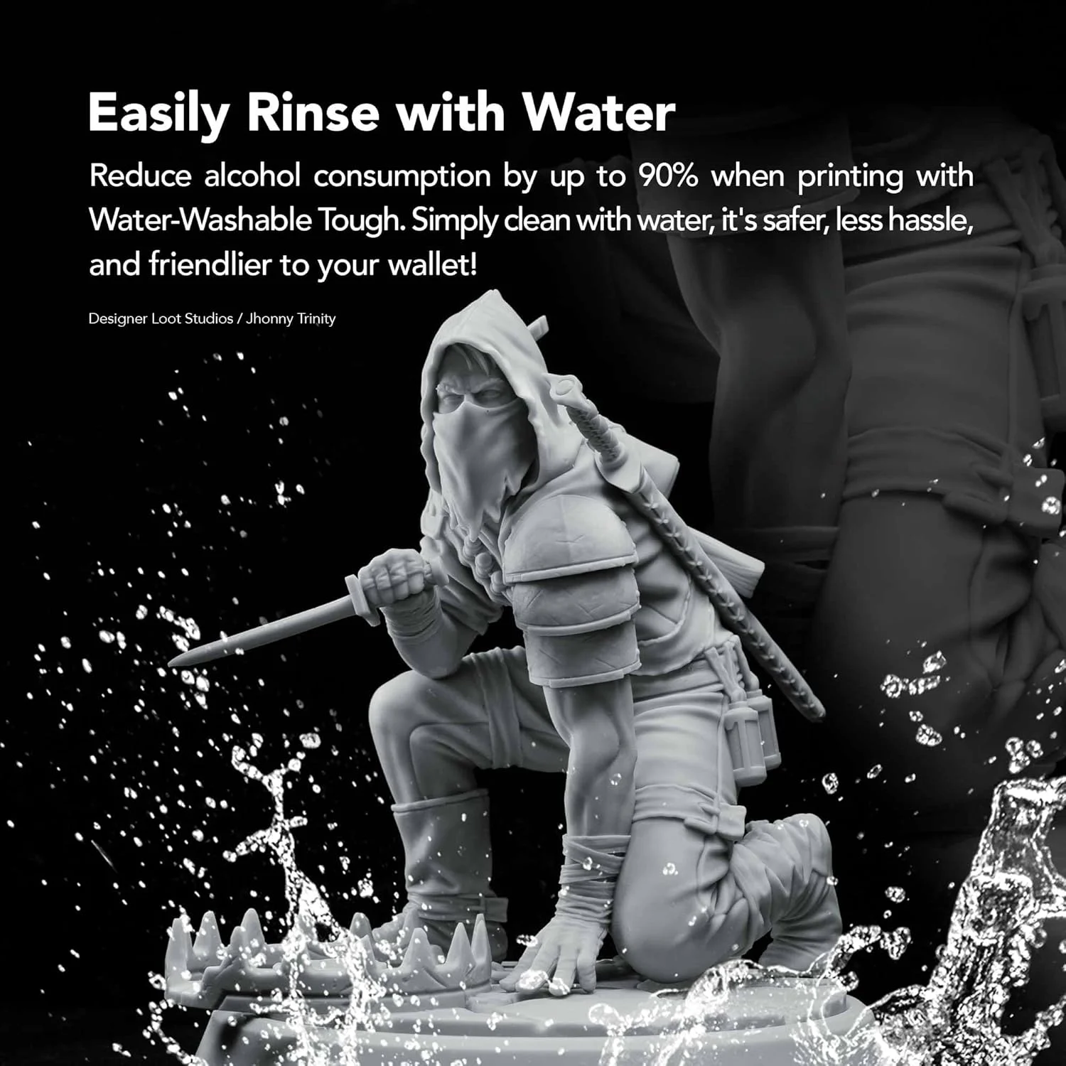 رزین سریع آب‌شوی پروزن برای پرینتر سه بعدی [خاکستری مقاوم]، رزین فوتوپلیمری سخت شونده با اشعه ماوراء بنفش LCD با طول موج 405 نانومتر، مقاومت بالا در برابر ضربه، انعطاف پذیری زیاد، بوی کم، غیر شکننده، تمیز کردن و پخت آسان (1 کیلوگرم)