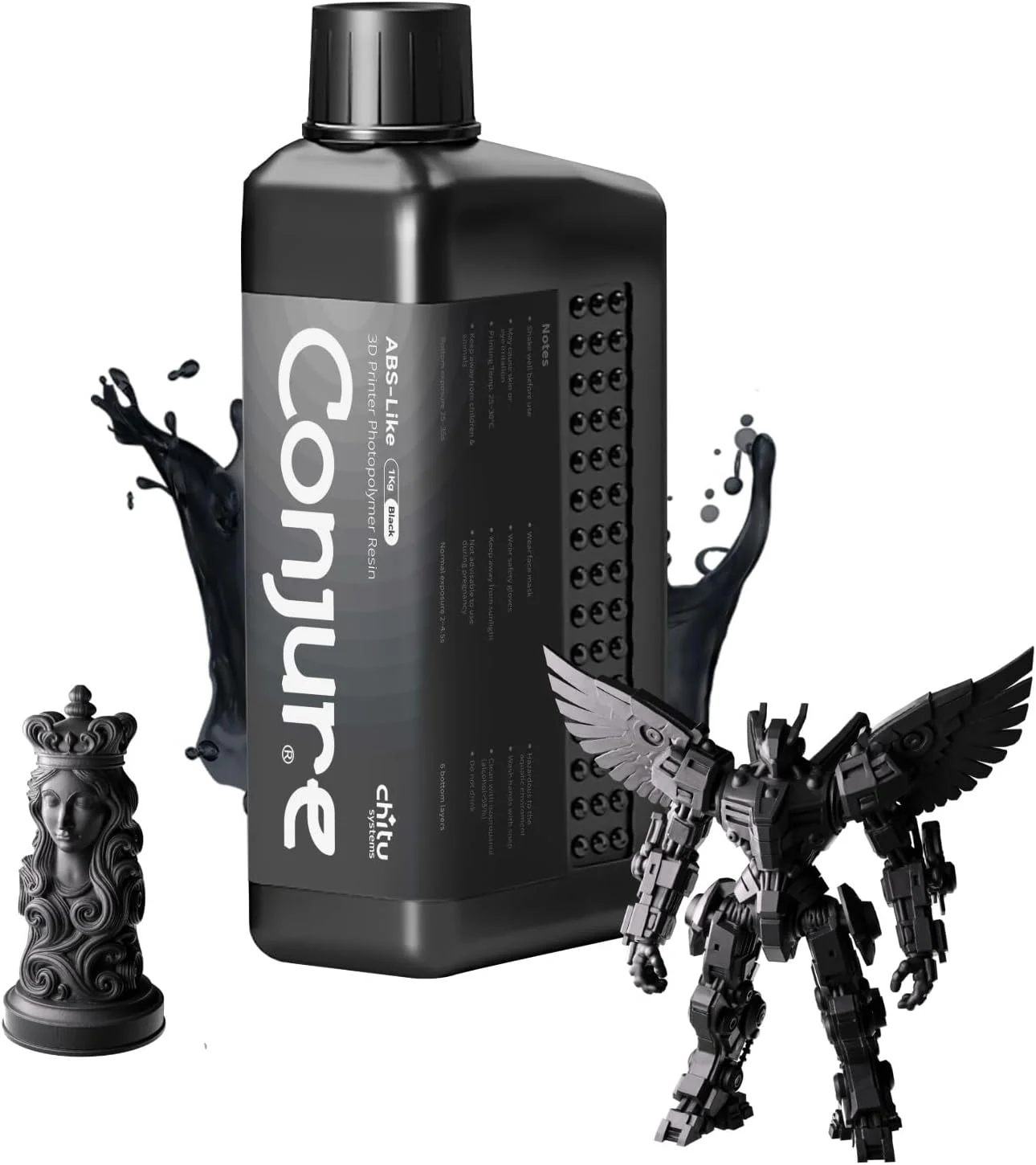 رزین شبه ABS کانجور چیتو سیستمز، رزین پرینتر سه بعدی، سخت شدن سریع، دقت بالا، غیر شکننده، مشکی، 1000 گرم