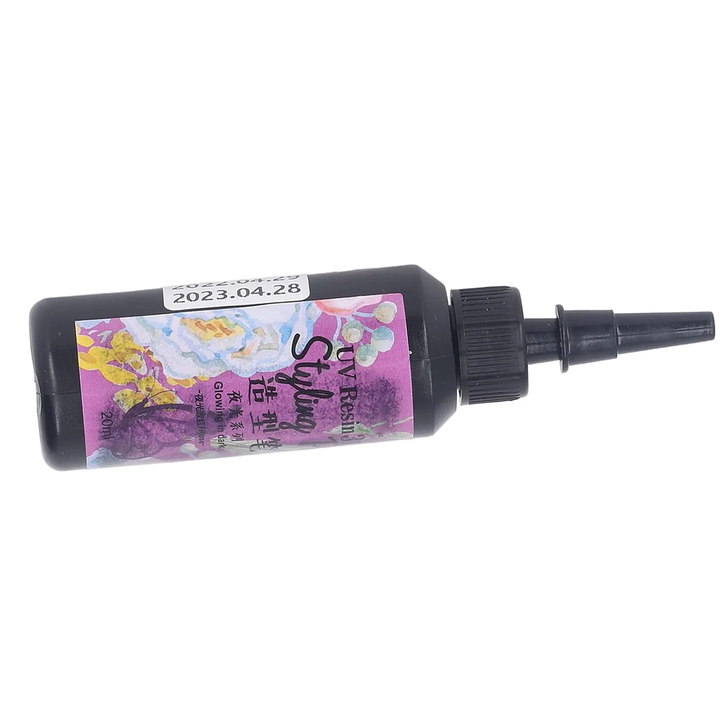 رزین UV درخشان با رنگ زنده Tnfeeon، طراحی به شکل قلم با خشک شدن سریع، برای کاردستی کودکان و ساخت جواهرات (قرمز گل رز درخشان)