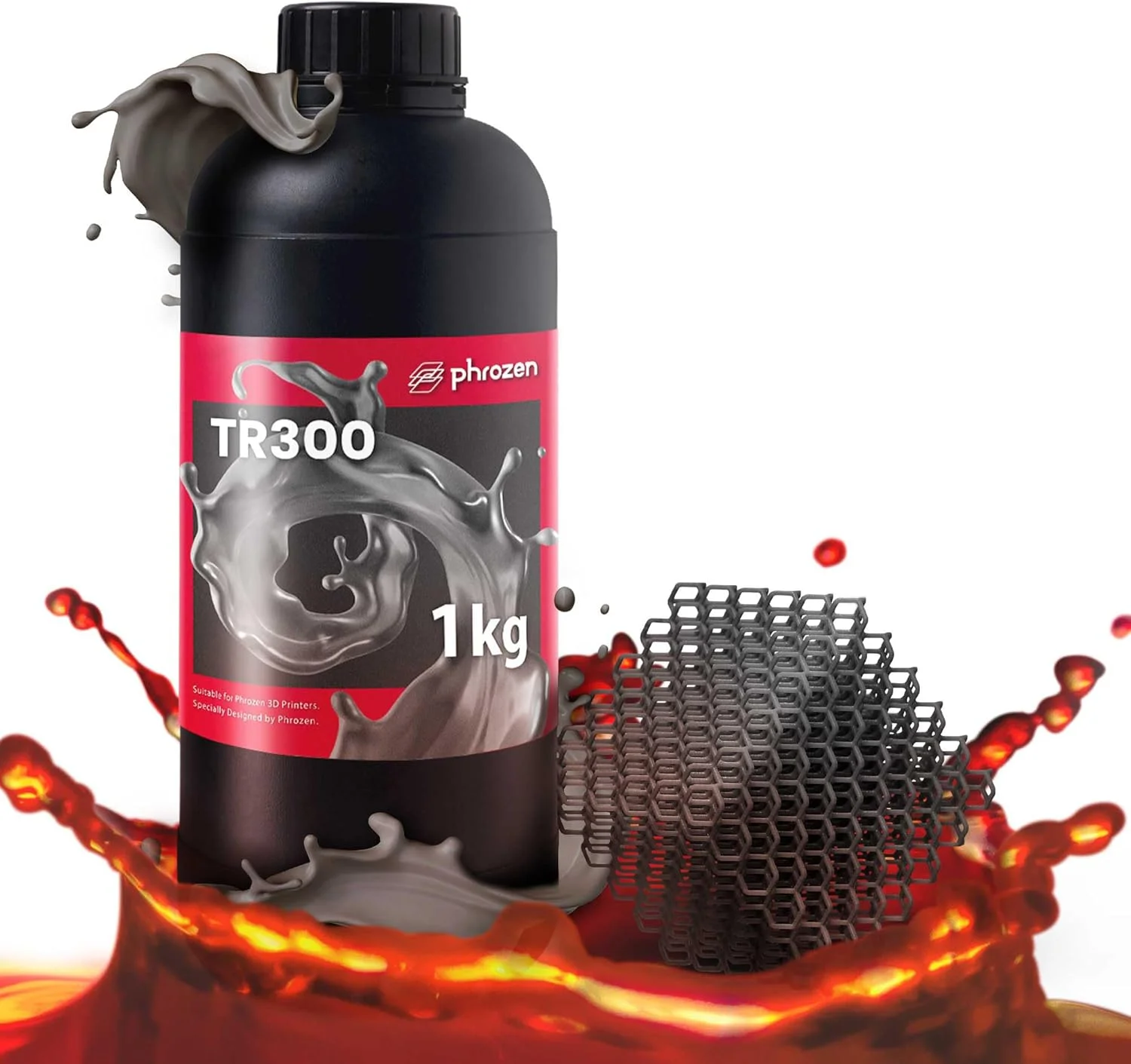 رزین پرینتر سه بعدی دمای فوق العاده بالا [TR300]، رزین کاربردی HDT160 °C 405 نانومتر DLP LCD UV-Curing Photopolymer Resin برای نمونه سازی، لوله کشی، قالب گیری، چاپ با دقت بالا (1 کیلوگرم)