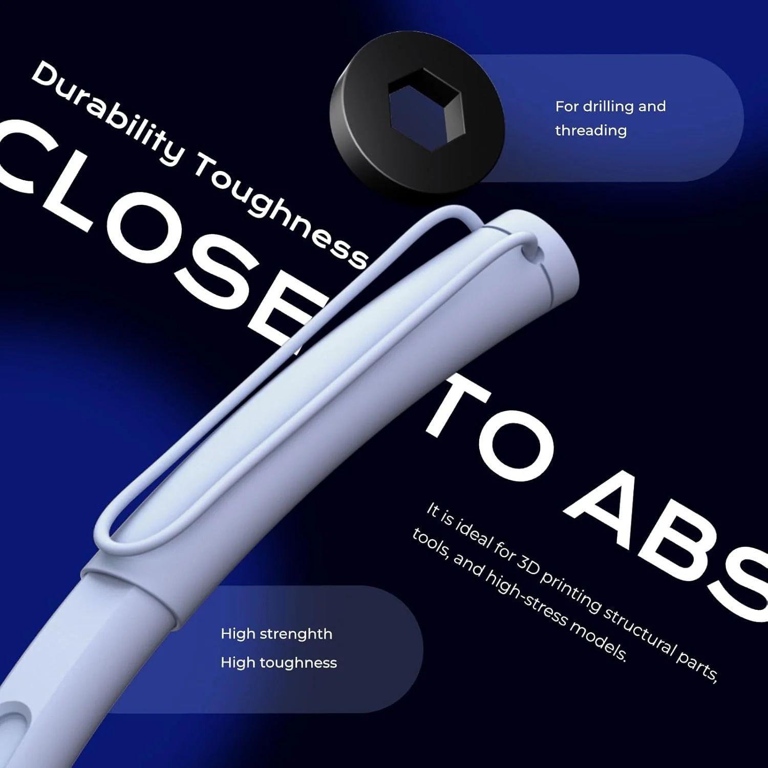 رزین شبه ABS کانجور چیتو سیستمز، رزین پرینتر سه بعدی، سخت شدن سریع، دقت بالا، غیر شکننده، مشکی، 1000 گرم