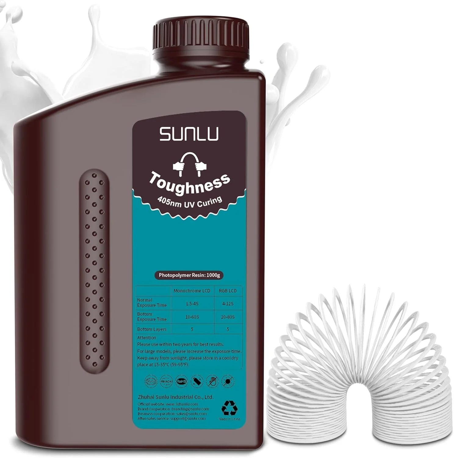 رزین سخت SUNLU برای پرینتر سه بعدی، 1 کیلوگرم، سفید