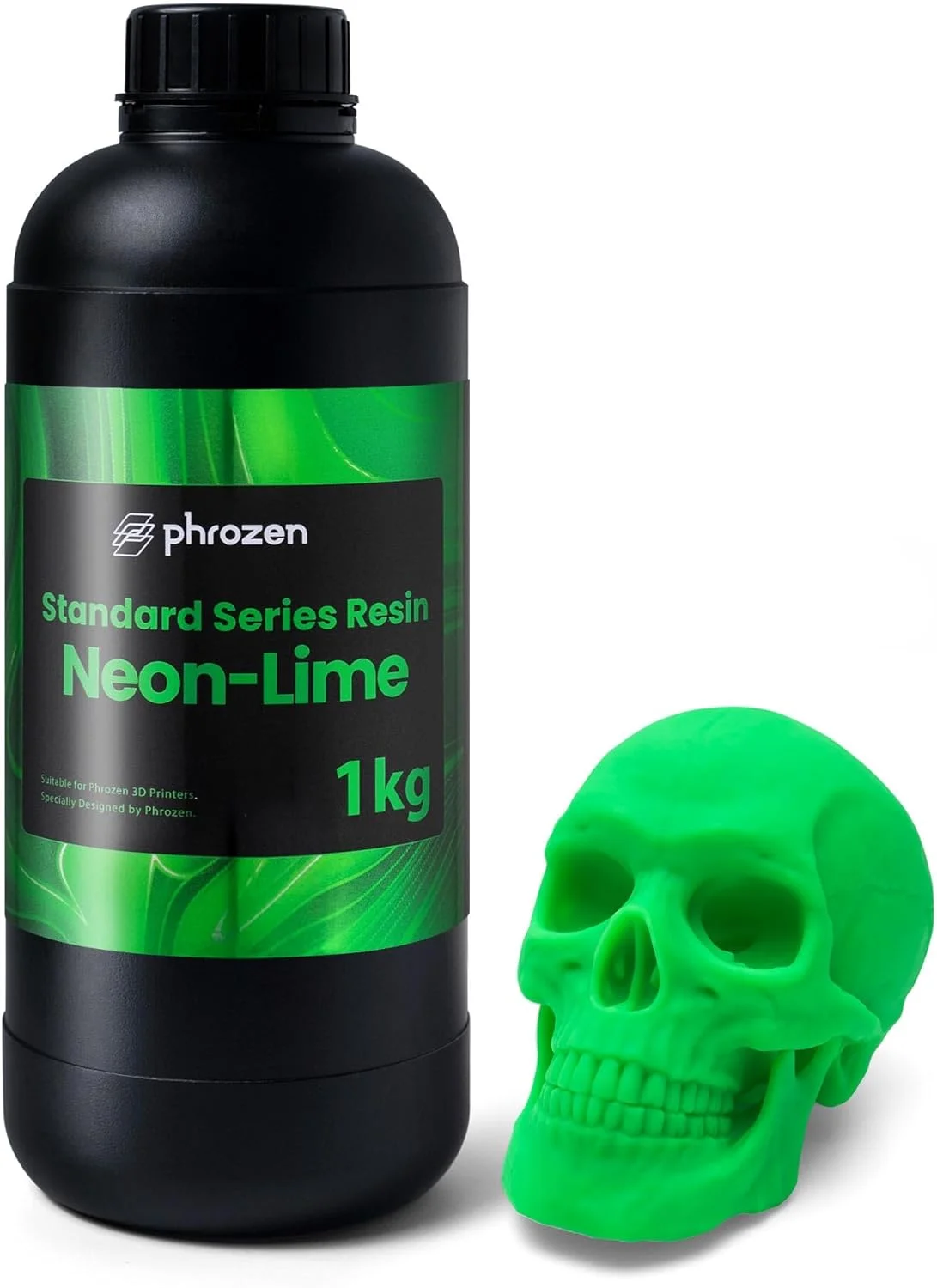 رزین پرینتر سه بعدی سری استاندارد Phrozen، رزین فوتوپلیمری کیورینگ UV ال سی دی DLP 405 نانومتری برای مدل های پلاستیکی، اکشن فیگورها، جواهرات، نمونه سازی، رنگ روشن (نئون-لیمویی، 1 کیلوگرم)