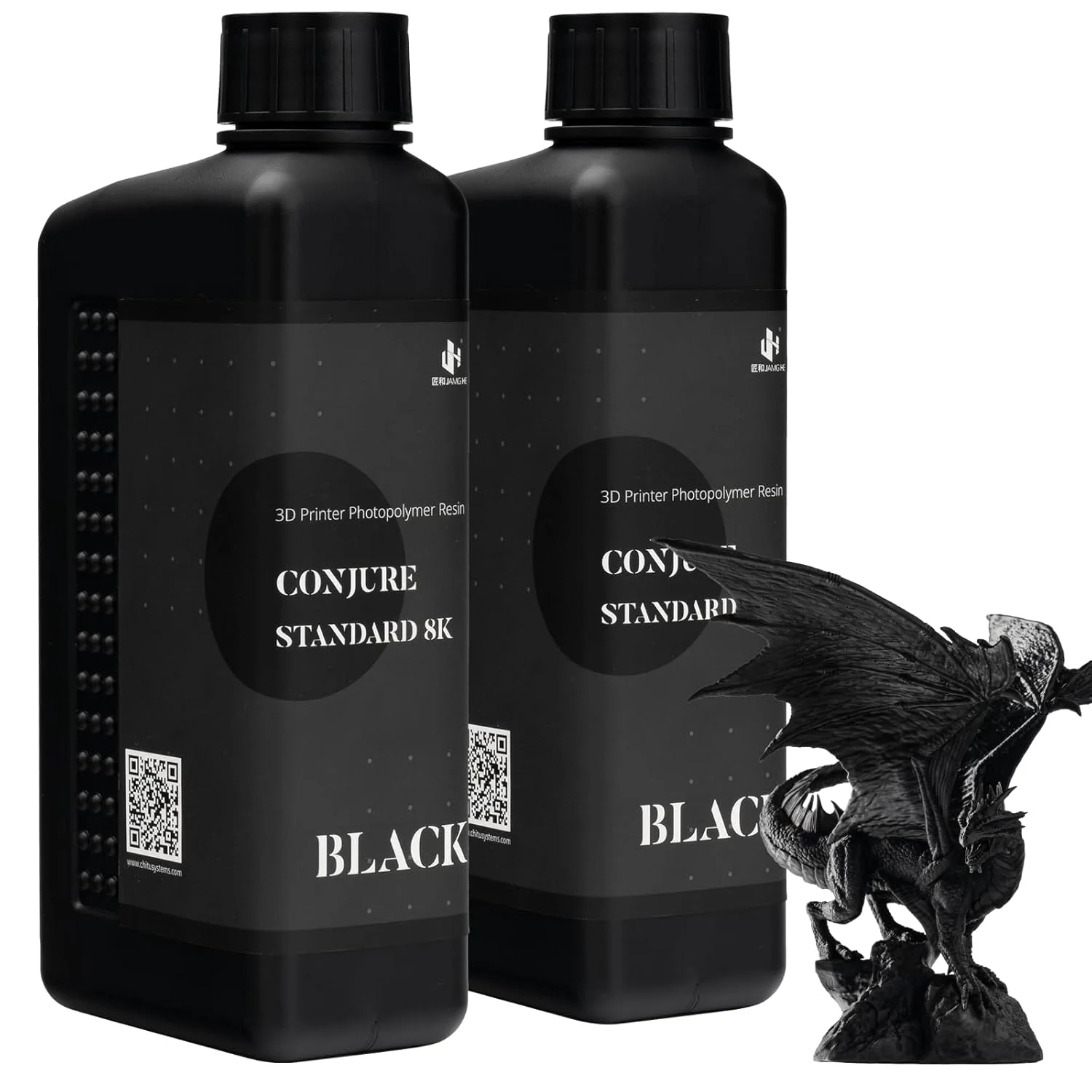 رزین استاندارد ارتقا یافته 2 کیلوگرمی Chitu Systems Conjure، رزین چاپ سه بعدی 405 نانومتری پخت نوری فرابنفش، رزین پخت سریع فوتوپلیمر برای چاپگر سه بعدی LCD/DLP، رزین نزدیک به انقضا - موجودی محدود (مشکی، 2 کیلوگرم)