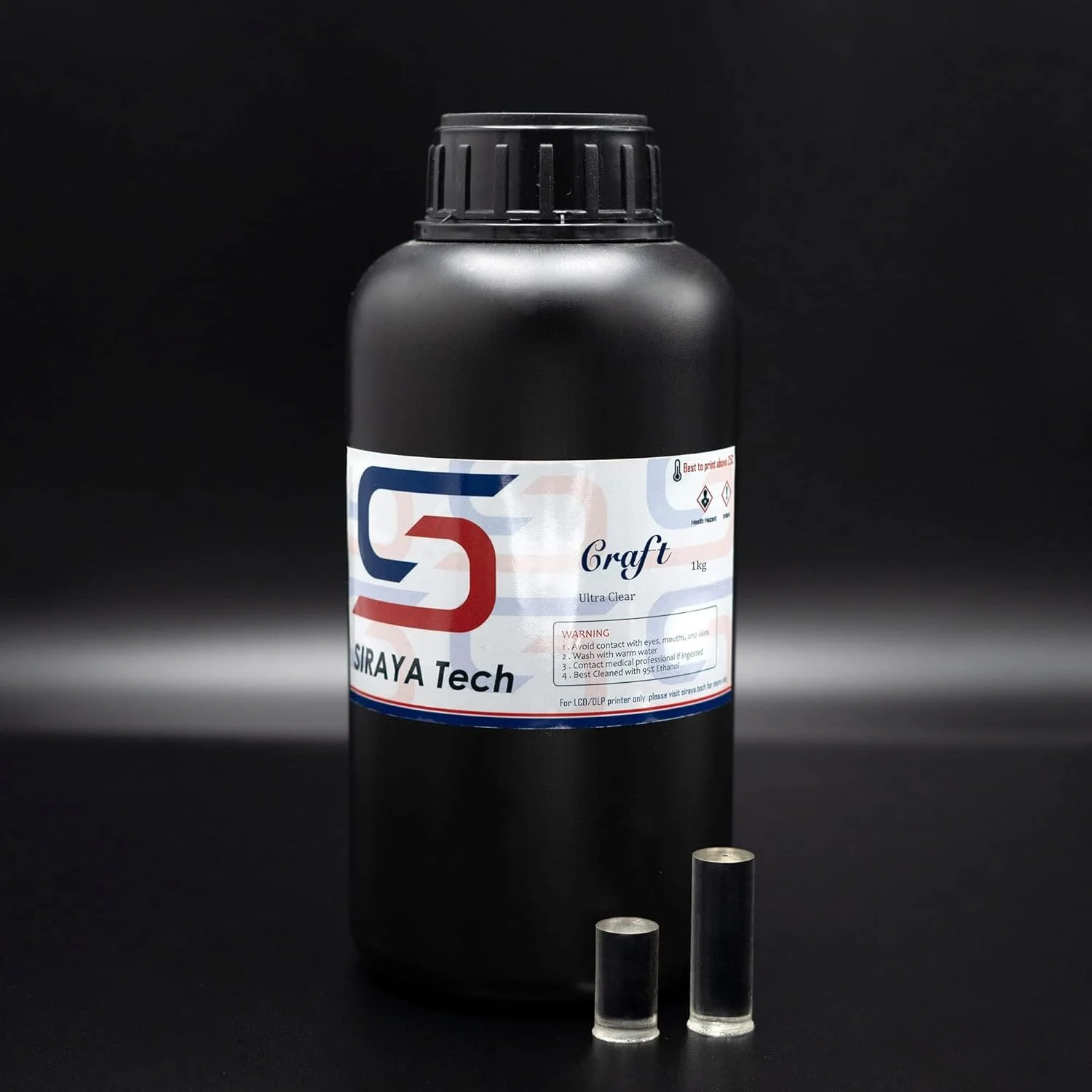 رزین پرینتر سه بعدی فوق شفاف Siraya Tech Craft، رزین سخت شونده سریع 405 نانومتری، غیر زرد شونده مانند سایر رزین ها، رزین شفافیت بالا، طراحی شده برای صنایع دستی برای پرینتر سه بعدی LCD DLP (1000 گرم، شفافیت بالا)