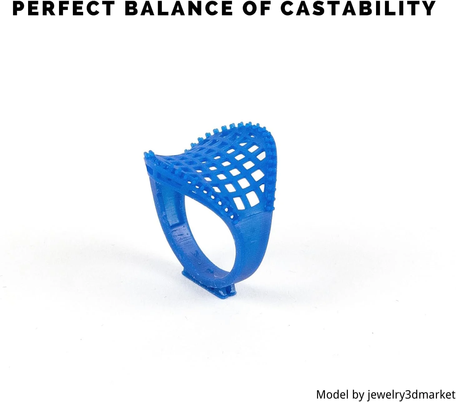 رزین ریخته گری سه بعدی Siraya Tech Cast، بهترین تعادل بین سوزاندن آسان و چاپ سطح صاف، رزین پخت UV با رزولوشن بالا 405 نانومتر برای جواهرات و قطعات فلزی (آبی سلطنتی، 1 کیلوگرم)