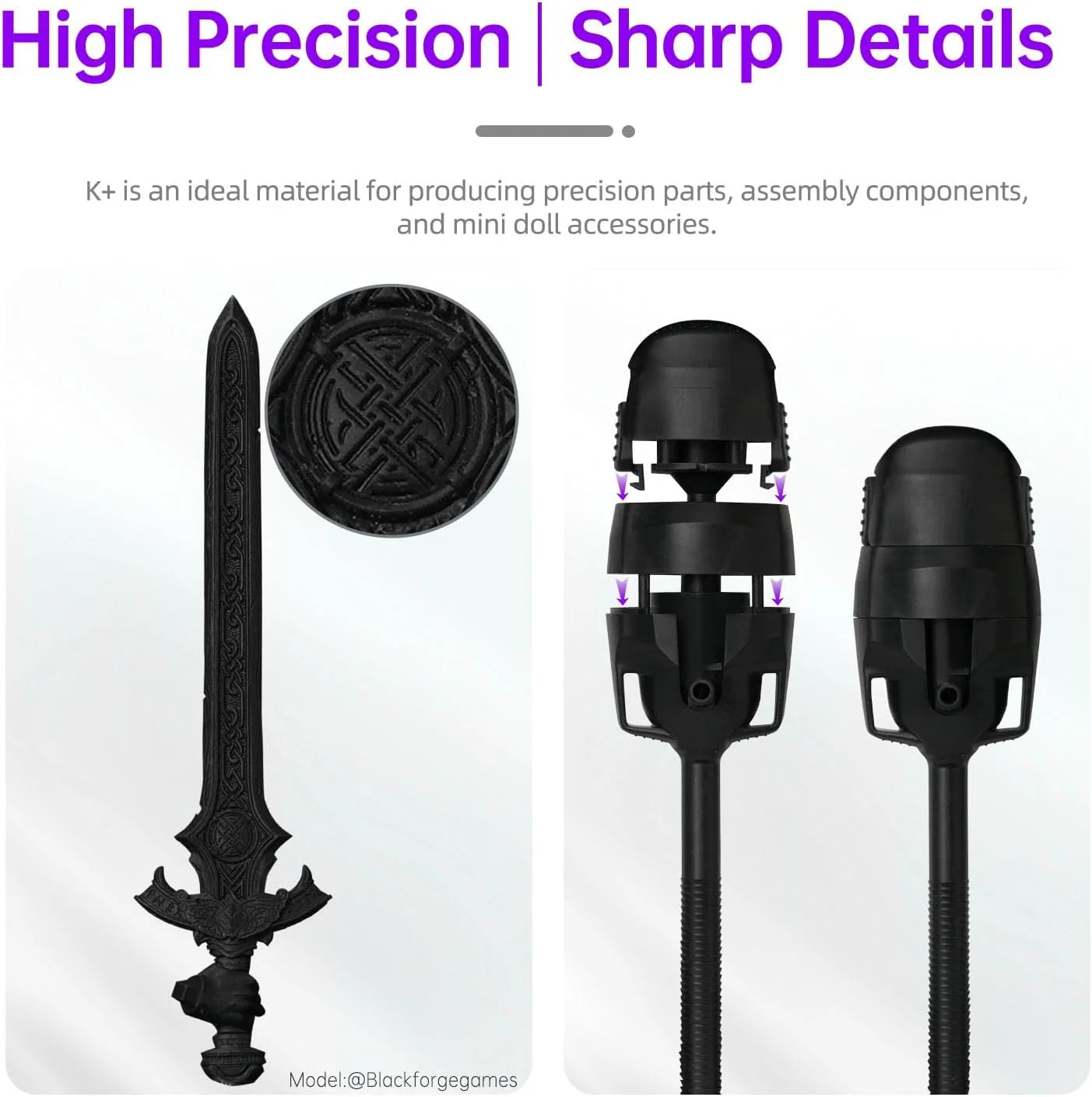 رزین پرینتر سه بعدی مقاوم RESIONE، شبیه ABS با دقت بالا، رزین سه بعدی سفت و مقاوم در برابر خراش با جذب آب کم و جزئیات دقیق (مشکی خالص، 1000 گرم)