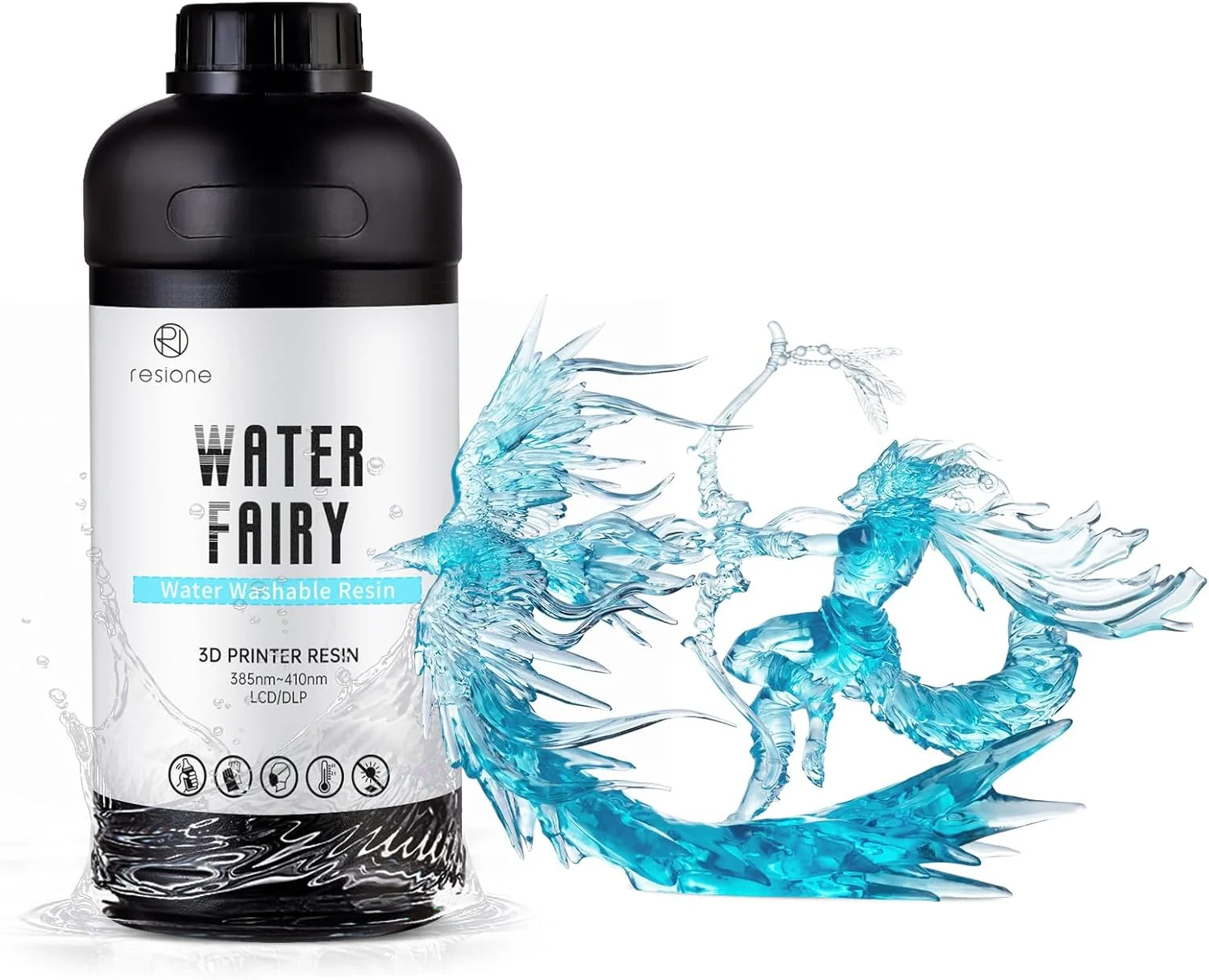 رزین پرینتر سه بعدی RESIONE، قابل شستشو با آب، سرعت بالا، بدون بو، بدون ترک خوردگی، مقاوم در برابر رطوبت، آبی دریایی، 1 کیلوگرم
