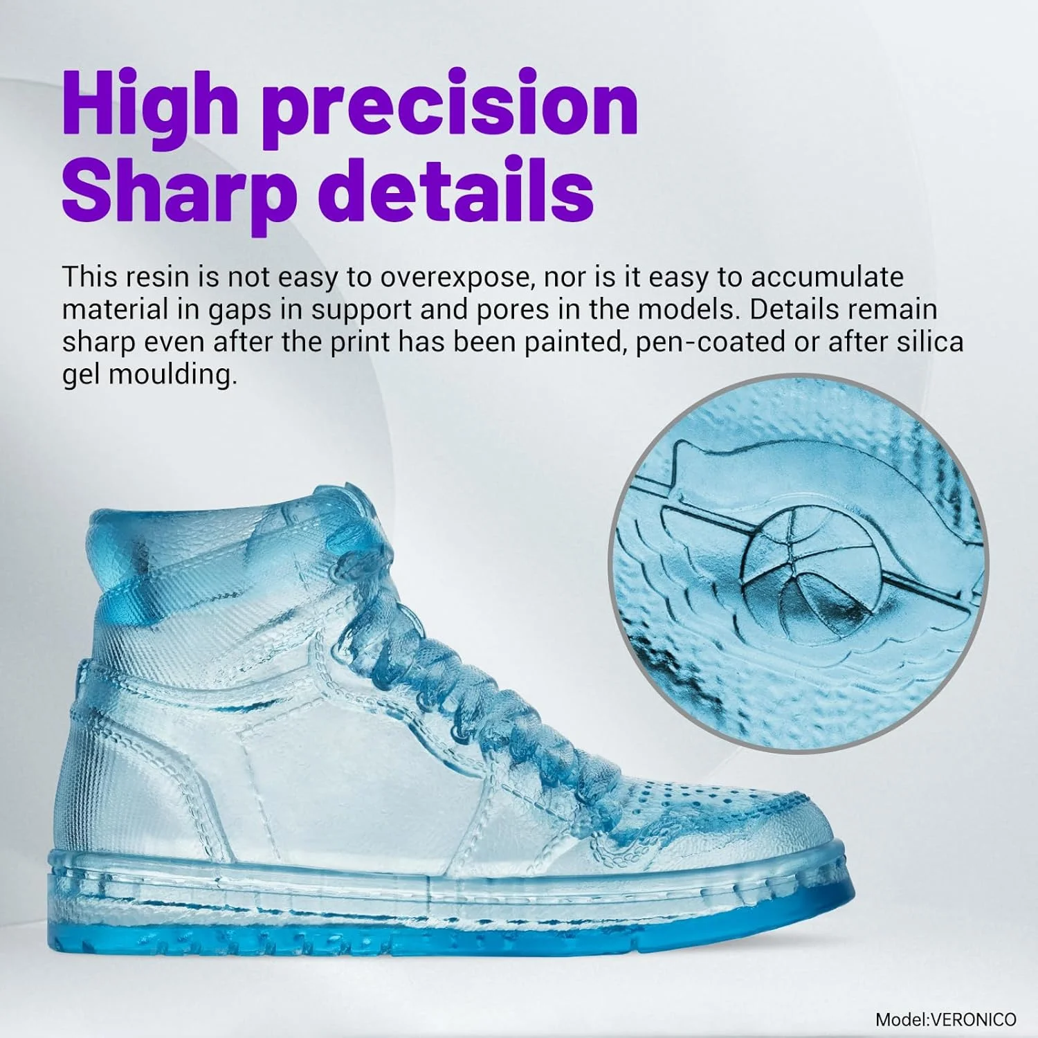 رزین پرینتر سه بعدی RESIONE، قابل شستشو با آب، سرعت بالا، بدون بو، بدون ترک خوردگی، مقاوم در برابر رطوبت، آبی دریایی، 1 کیلوگرم