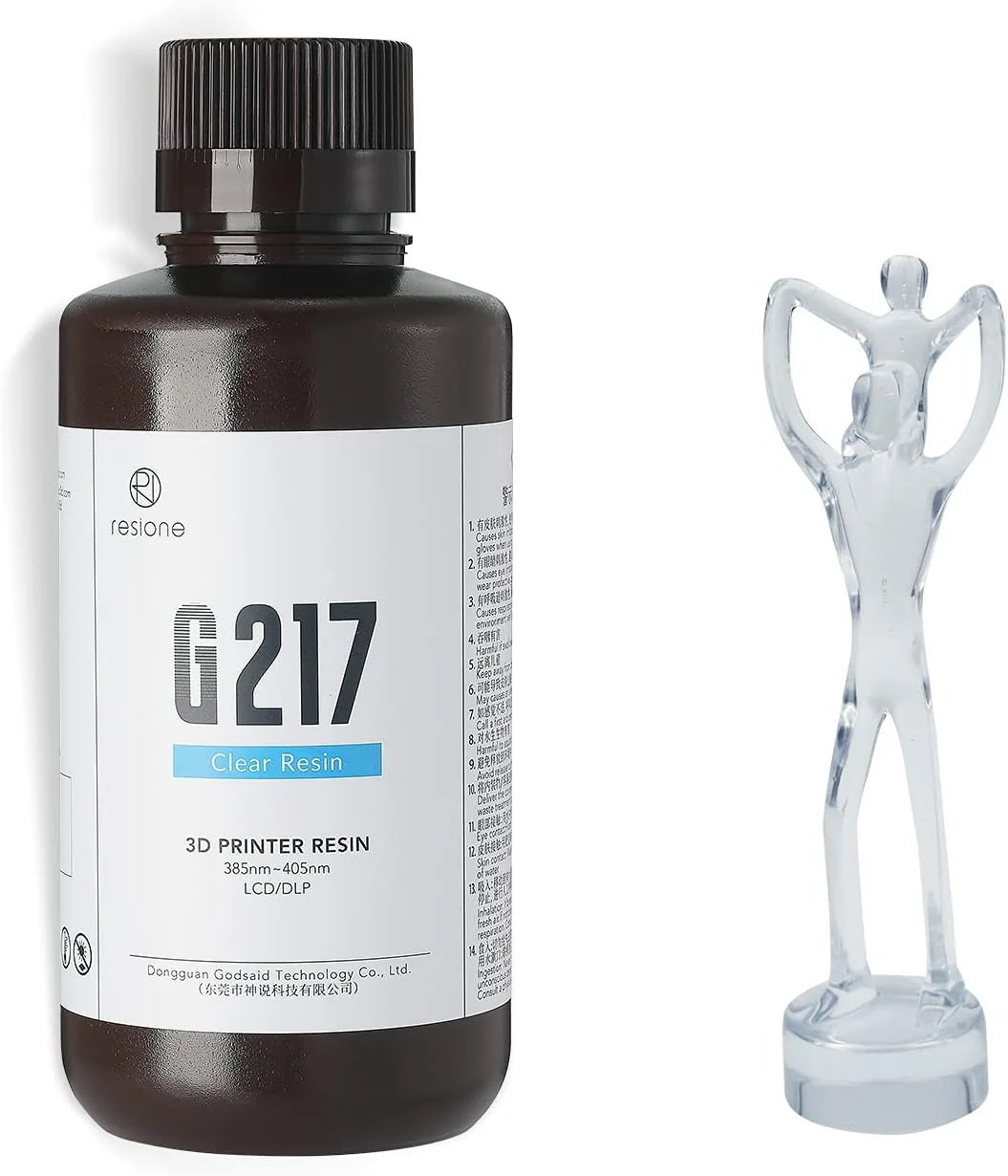 رزین پرینتر سه بعدی RESIONE G217 شفاف، رزین سخت و مقاوم شبیه ABS، بدون زرد شدن، برای پرینت سه بعدی DLP MSLA LCD (1000 گرم)