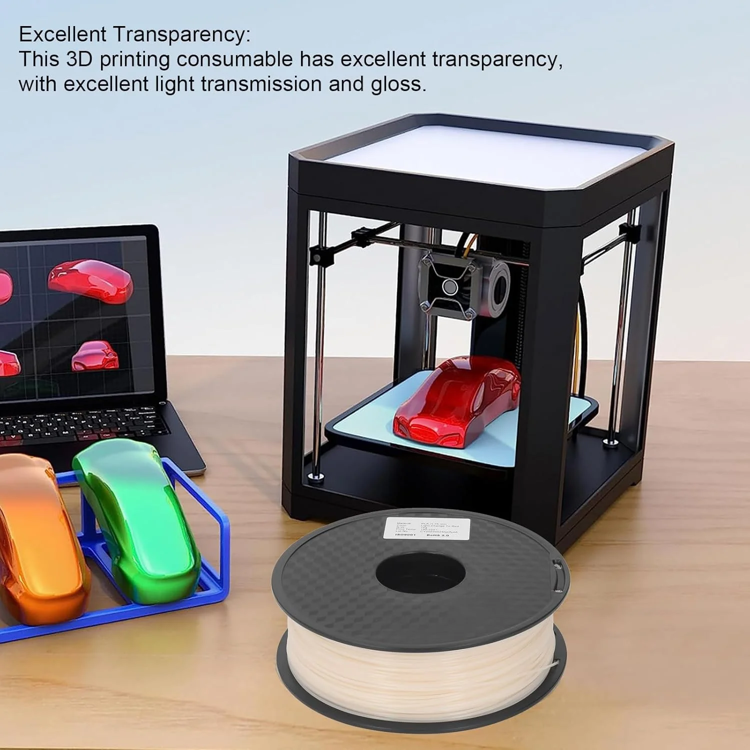 مواد مصرفی پرینت سه بعدی PLA، سه بعدی با شفافیت عالی مواد مصرفی پرینت سه بعدی PLA، سه بعدی با شفافیت عالی