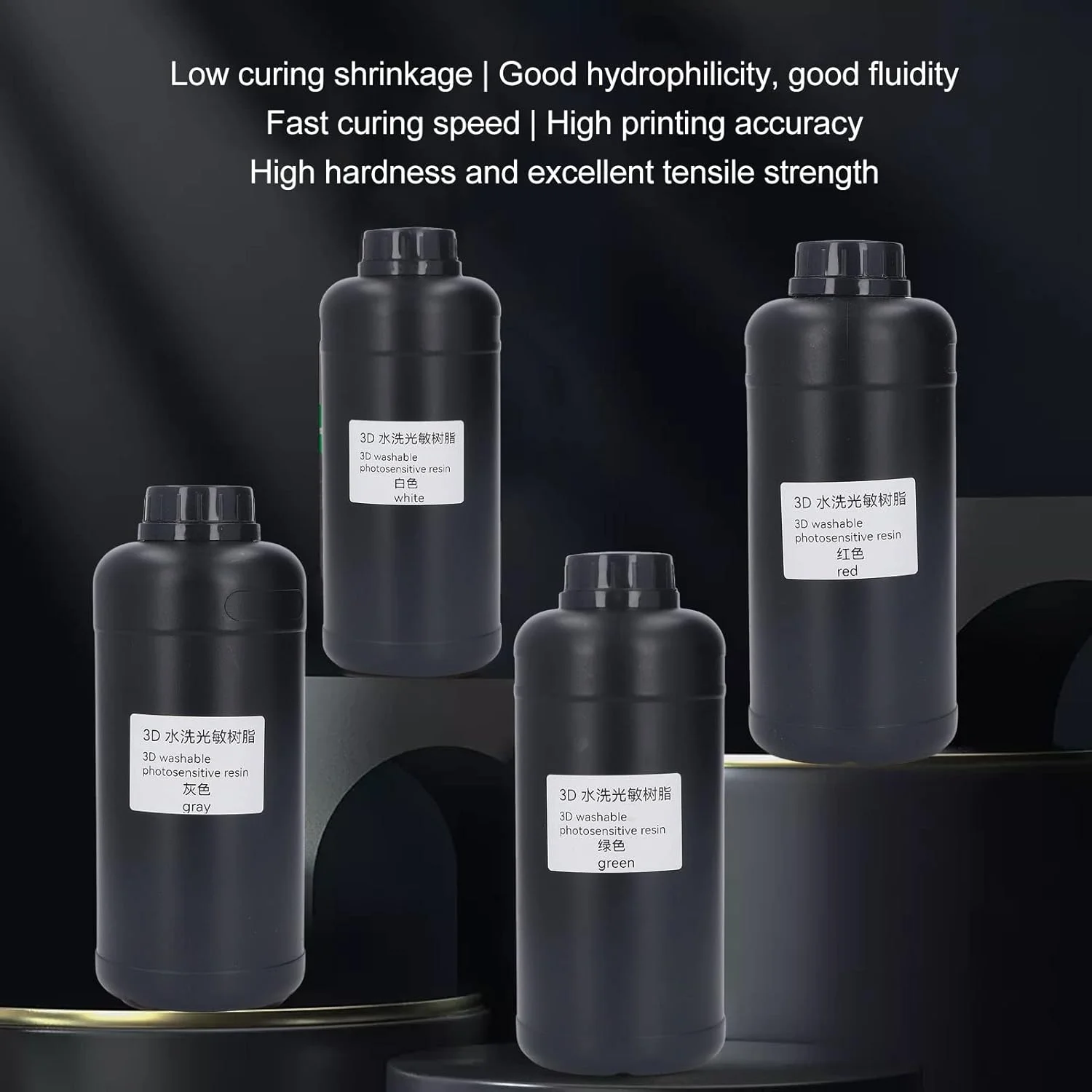 رزین فوتوپلیمری، رزین قابل شستشوی چاپ سه بعدی با استحکام بالا برای مدل دندانپزشکی (سفید)