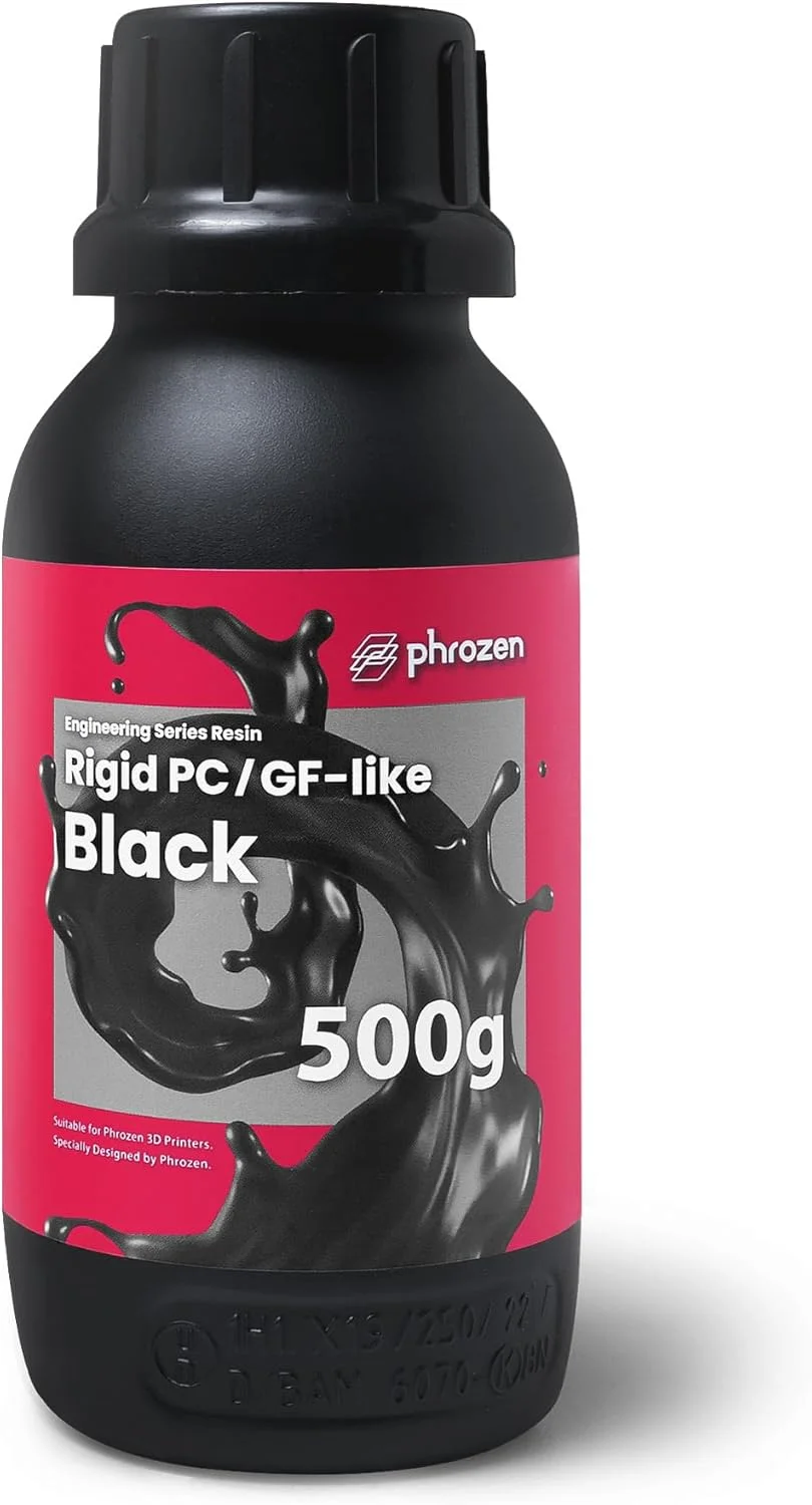 رزین پرینتر سه بعدی کاربردی Phrozen [سخت: شبیه PC/GF، مشکی]، رزین فوتوپلیمر کیورینگ UV LCD DLP 405 نانومتری، سختی بالا برای مدل های پلاستیکی، دستگاه های 3C، کاربردها