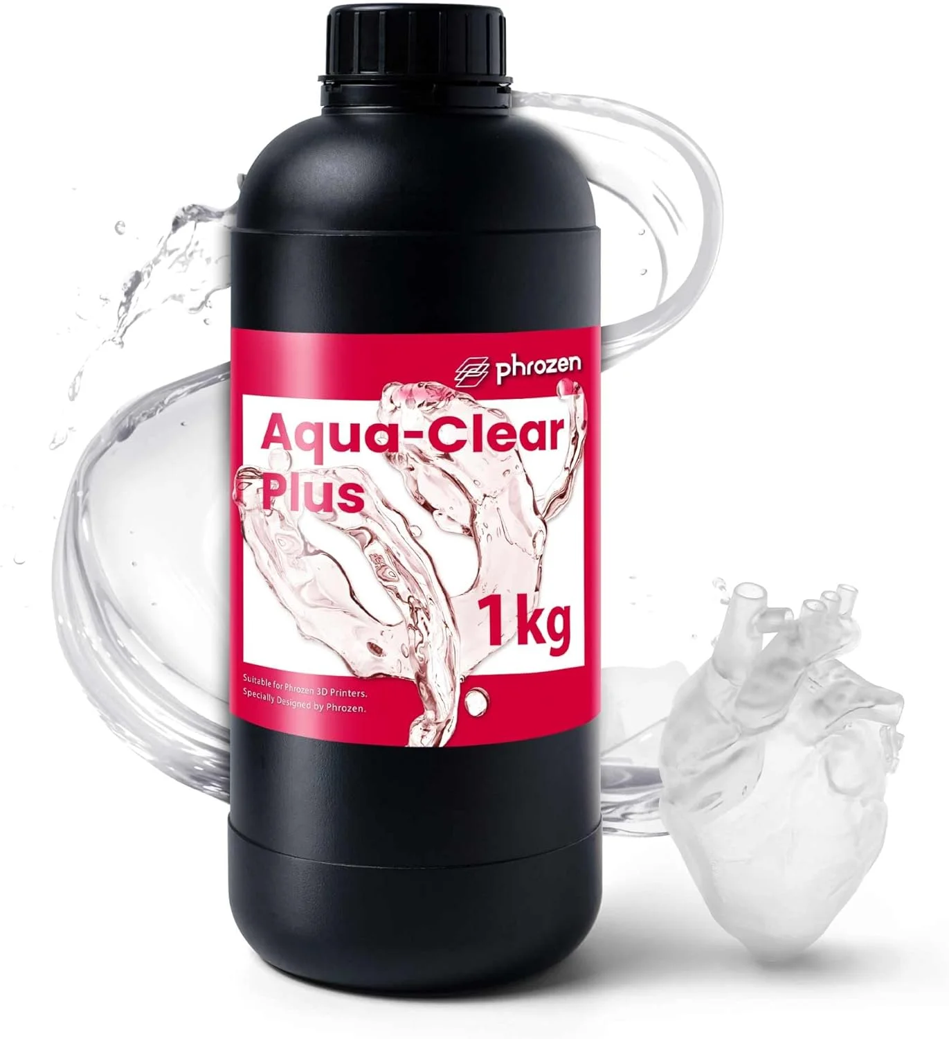رزین سریع پرینتر سه بعدی Phrozen [Aqua Clear Plus]، رزین فوتوپلیمری کیورینگ UV ال سی دی 405 نانومتری، انقباض کم، دید شفاف، بوی کم، غیر شکننده، چاپ آسان، چاپ سریع