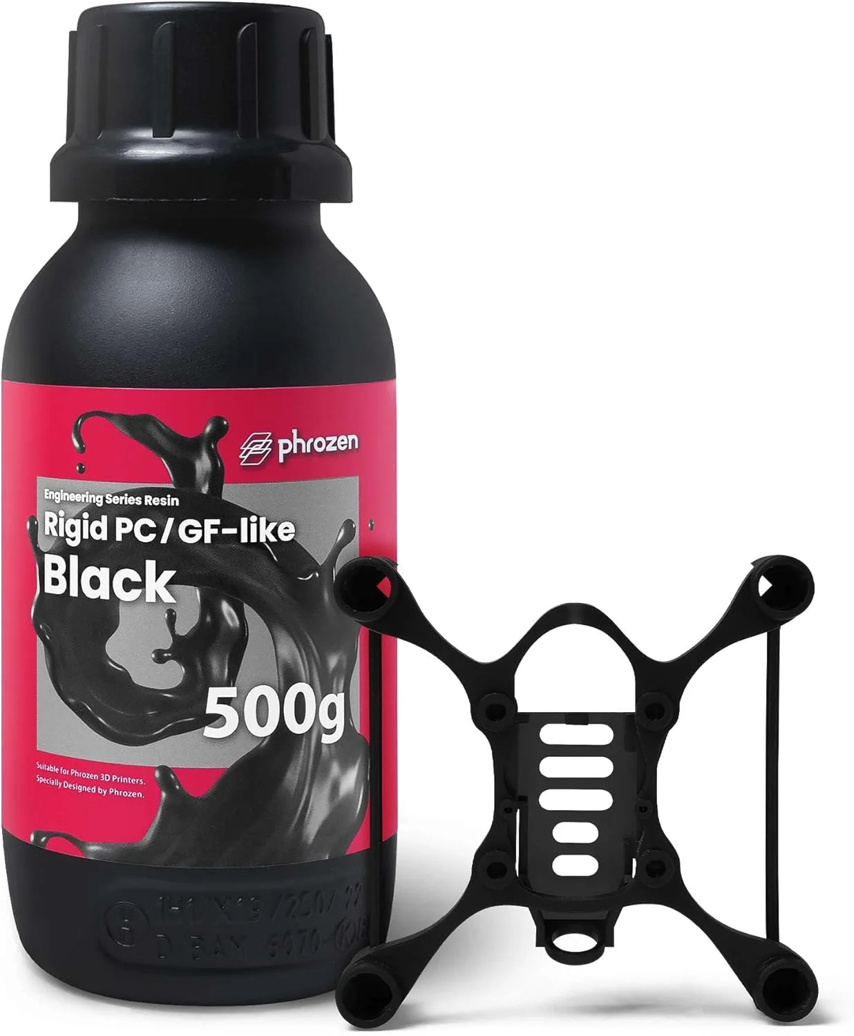 رزین پرینتر سه بعدی کاربردی Phrozen [سخت: شبیه PC/GF، مشکی]، رزین فوتوپلیمر کیورینگ UV LCD DLP 405 نانومتری، سختی بالا برای مدل های پلاستیکی، دستگاه های 3C، کاربردها