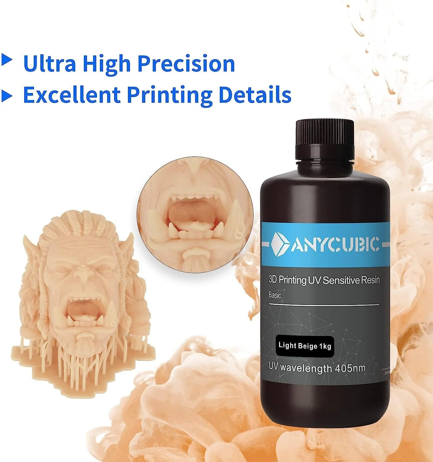 رزین فوتوپلیمر پرینتر سه بعدی برای چاپ سه بعدی LCD، دقت بالا، پخت سریع و سیالیت عالی - 1 کیلوگرم (بژ روشن)
