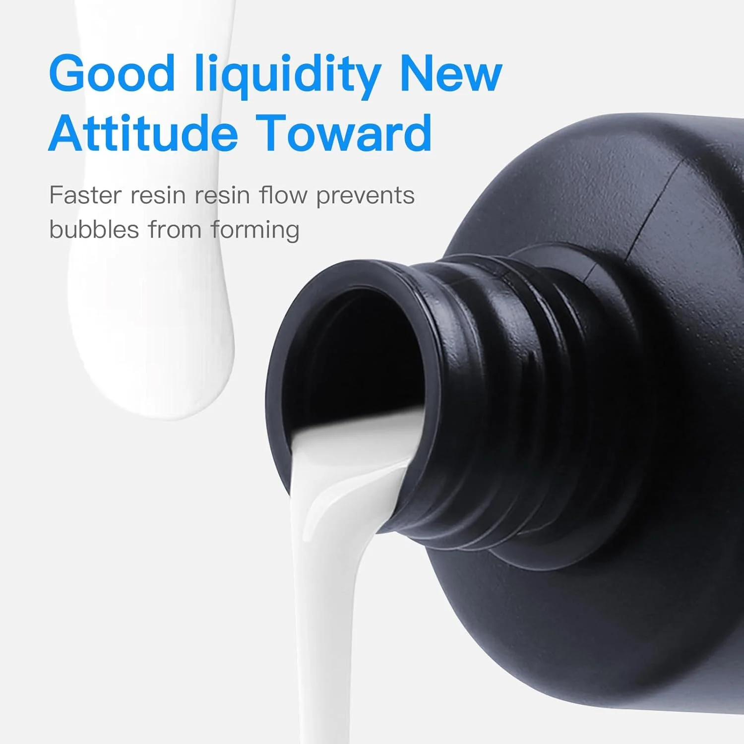 رزین قابل شستشو با آب NOVA3D برای پرینتر سه بعدی، رزین فوتوپلیمری استاندارد UV 405 نانومتری با فوتوکورینگ سریع برای LCD/SLA/DLP، 1000 گرم / سفید