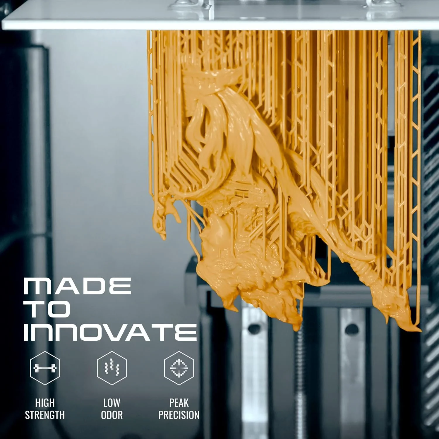 رزین پرینتر سه بعدی HATCHBOX Pro، رزین پلیمری حساس به نور UV با بوی کم و دقت بالا 405 نانومتر برای پرینت LCD DLP، 1000 گرم زرد