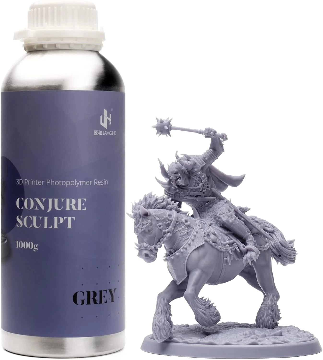 رزین مجسمه‌سازی پرینتر سه بعدی، رزین استاندارد فوتوپلیمری UV 405 نانومتری با دقت بالا برای چاپ صنایع مینیاتوری و انیمیشن سه بعدی LCD (خاکستری، 1000 گرم)