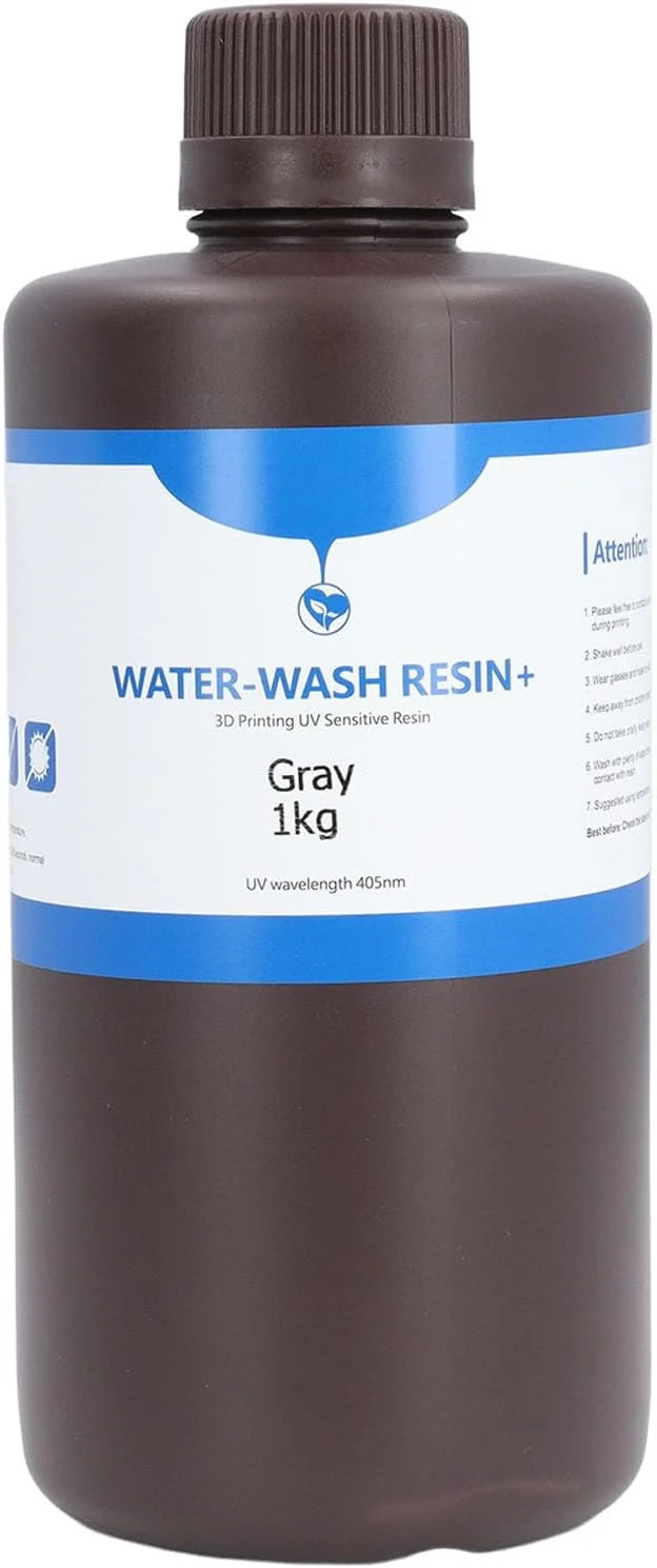 یک بطری رزین چاپ سه بعدی با سختی 80، 1000 گرم، خاکستری، سوزاندن و تمیز کردن آسان، رزین فوتوپلیمر برای چاپگرهای سه بعدی LCD DLP