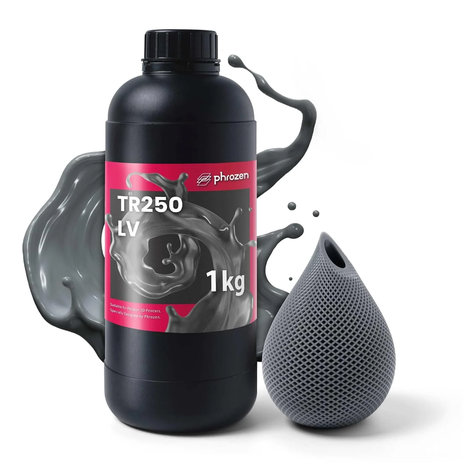 رزین پرینتر سه بعدی دمای بالا Phrozen [TR250LV]، رزین کاربردی HDT80 °C 405 نانومتر DLP LCD UV-Curing Photopolymer Resin برای نمونه سازی اولیه، کانال کشی، قالب گیری، پرینت با دقت بالا (1 کیلوگرم)