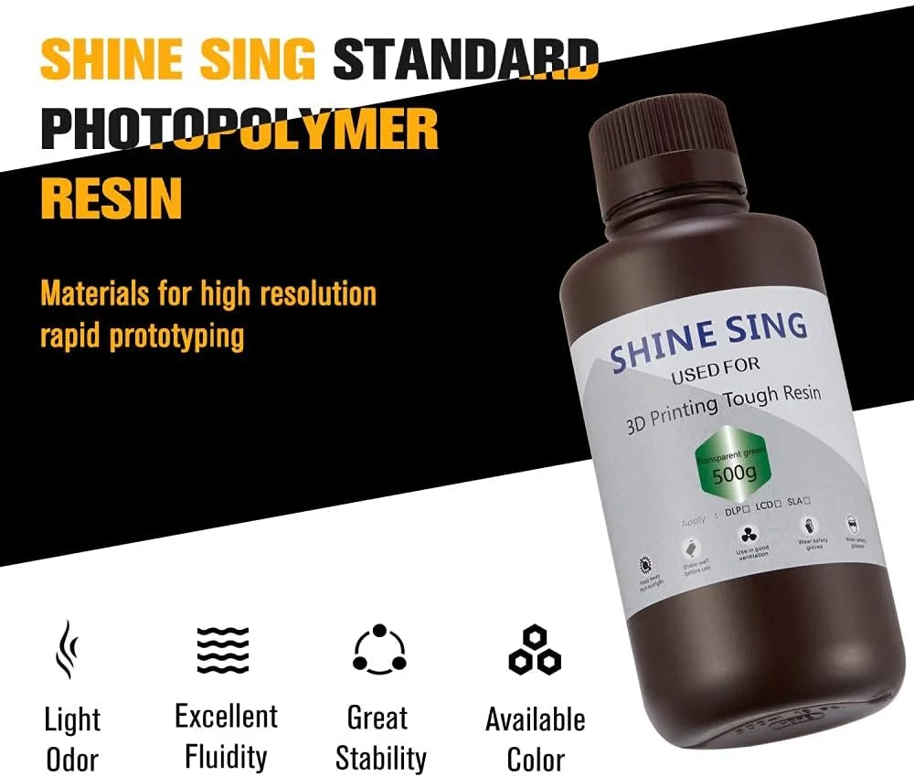 رزین پرینتر سه بعدی، 500 گرم رزین حساس به UV LCD، ماده چاپ مایع، رزین حساس به نور با دقت بالا و پخت سریع برای پرینت سه بعدی
