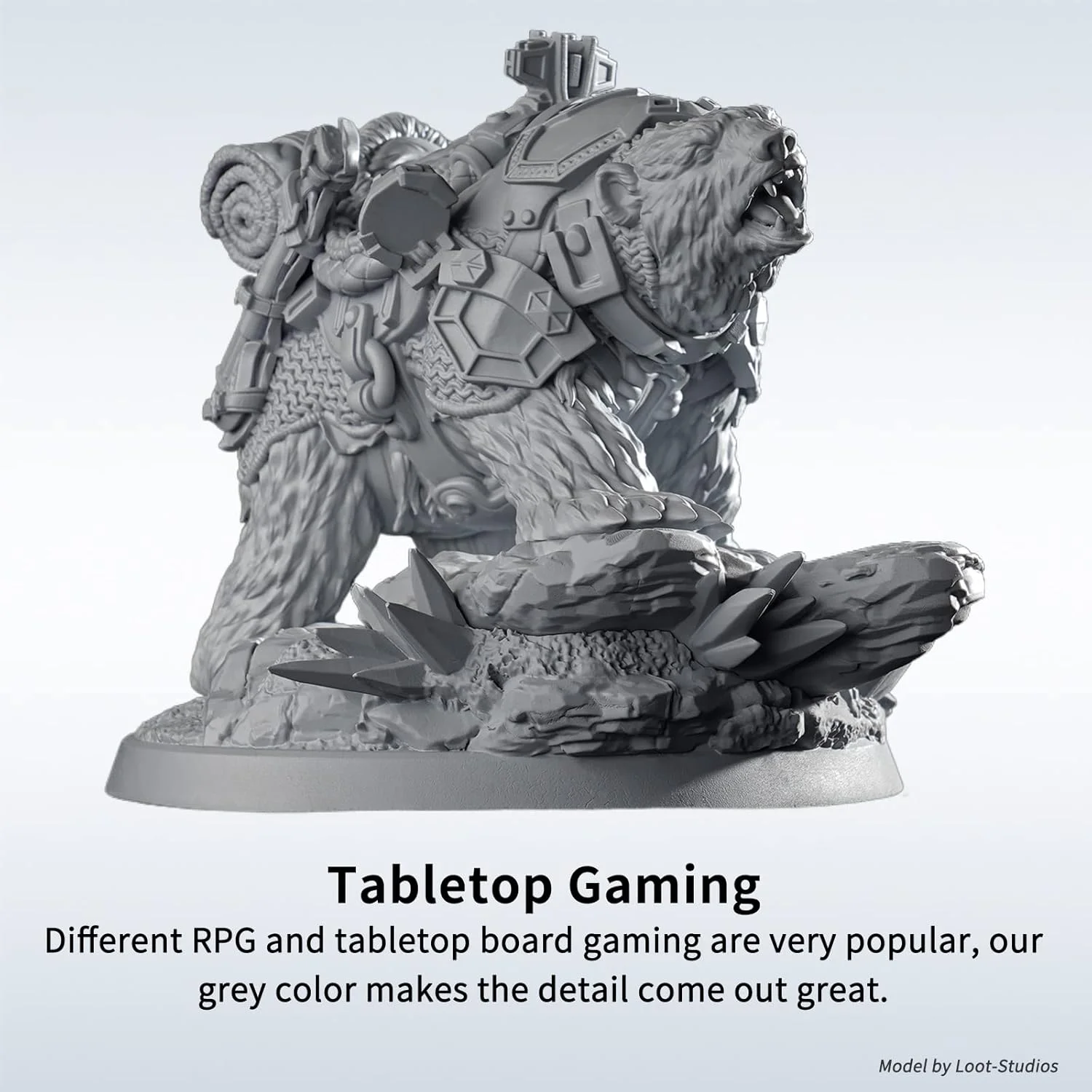 رزین مجسمه‌سازی پرینتر سه بعدی، رزین استاندارد فوتوپلیمری UV 405 نانومتری با دقت بالا برای چاپ صنایع مینیاتوری و انیمیشن سه بعدی LCD (خاکستری، 1000 گرم)