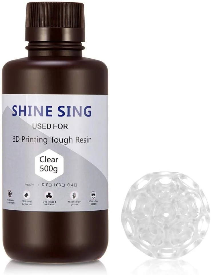 رزین پرینتر سه بعدی، رزین فتوپلیمری مایع SHINE SING 500 گرمی، مواد چاپ رزینی حساس به UV LCD برای چاپ سه بعدی LCD