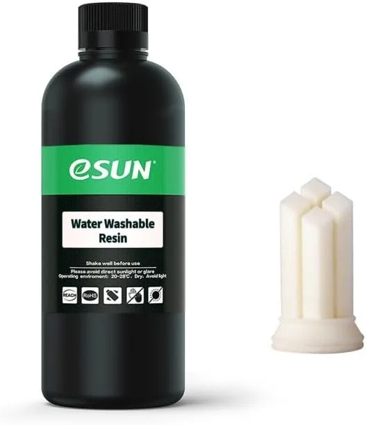 رزین قابل شستشو با آب eSUN سفید، 0.5 کیلوگرم در هر بطری، رزین فوتوپلیمری سریع UV 405 نانومتر، رزین استاندارد فوتوپلیمری پرینتر سه بعدی 500 گرم سفید