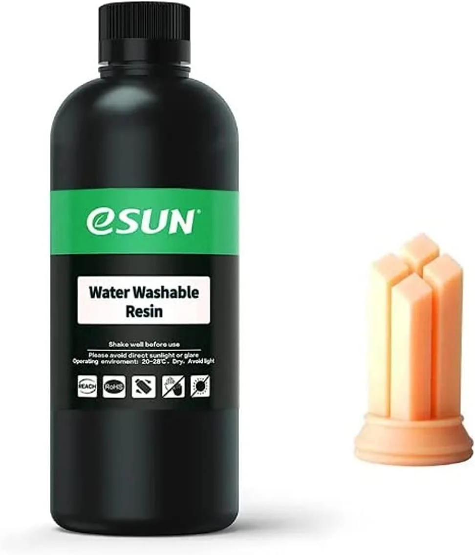 رزین قابل شستشو با آب eSUN LCD UV 405 نانومتر برای پرینترهای سه بعدی LCD، رزین سریع برای پرینت سه بعدی، مواد چاپ سه بعدی مایع فوتوپلیمری، 500 گرم بژ