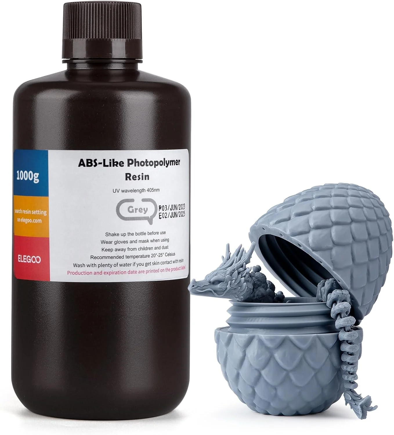 رزین سریع LCD UV کیورینگ ELEGOO، رزین فوتوپلیمر استاندارد 405 نانومتری برای چاپ سه بعدی LCD مدل US-EL-3D-023