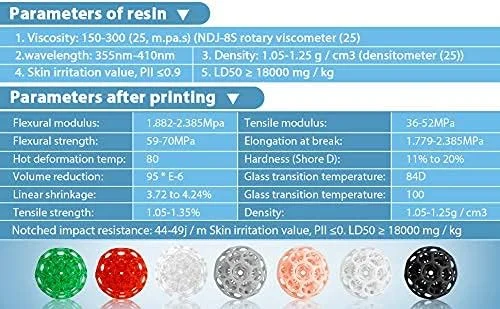 رزین پرینتر سه بعدی، رزین فتوپلیمری مایع SHINE SING 500 گرمی، مواد چاپ رزینی حساس به UV LCD برای چاپ سه بعدی LCD