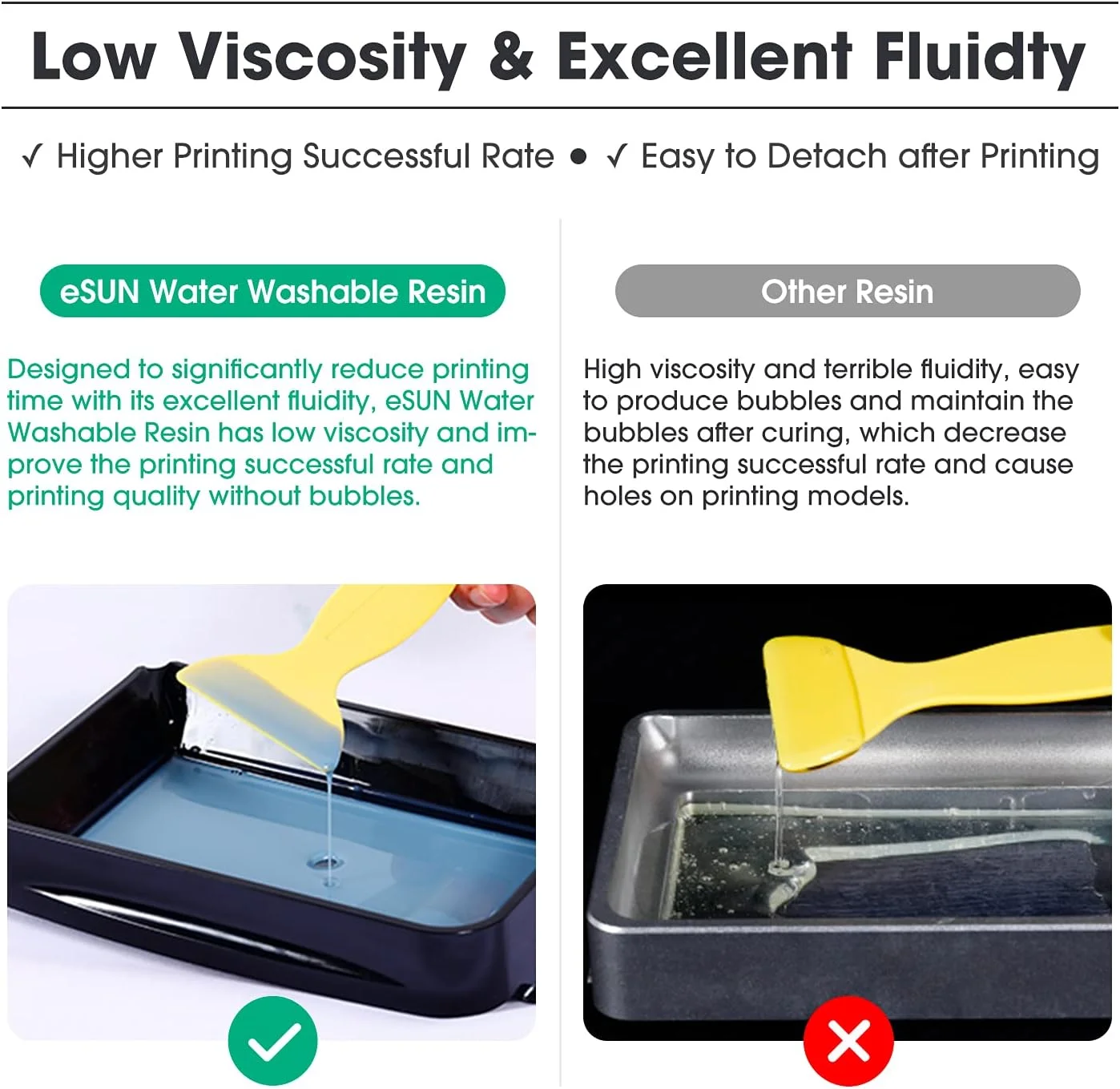 رزین قابل شستشو با آب eSUN برای پرینتر سه بعدی، رزین فوتوپلیمری سریع UV 405 نانومتری، رزین استاندارد فوتوپلیمری برای پرینتر سه بعدی 500 گرمی - زرد رزین قابل شستشو با آب eSUN برای پرینتر سه بعدی، رزین فوتوپلیمری سریع UV 405 نانومتری، رزین استاندارد فوتوپلیمری برای پرینتر سه بعدی 500 گرمی - زرد